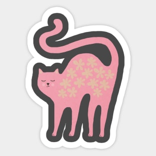 Funny flower cat Sticker